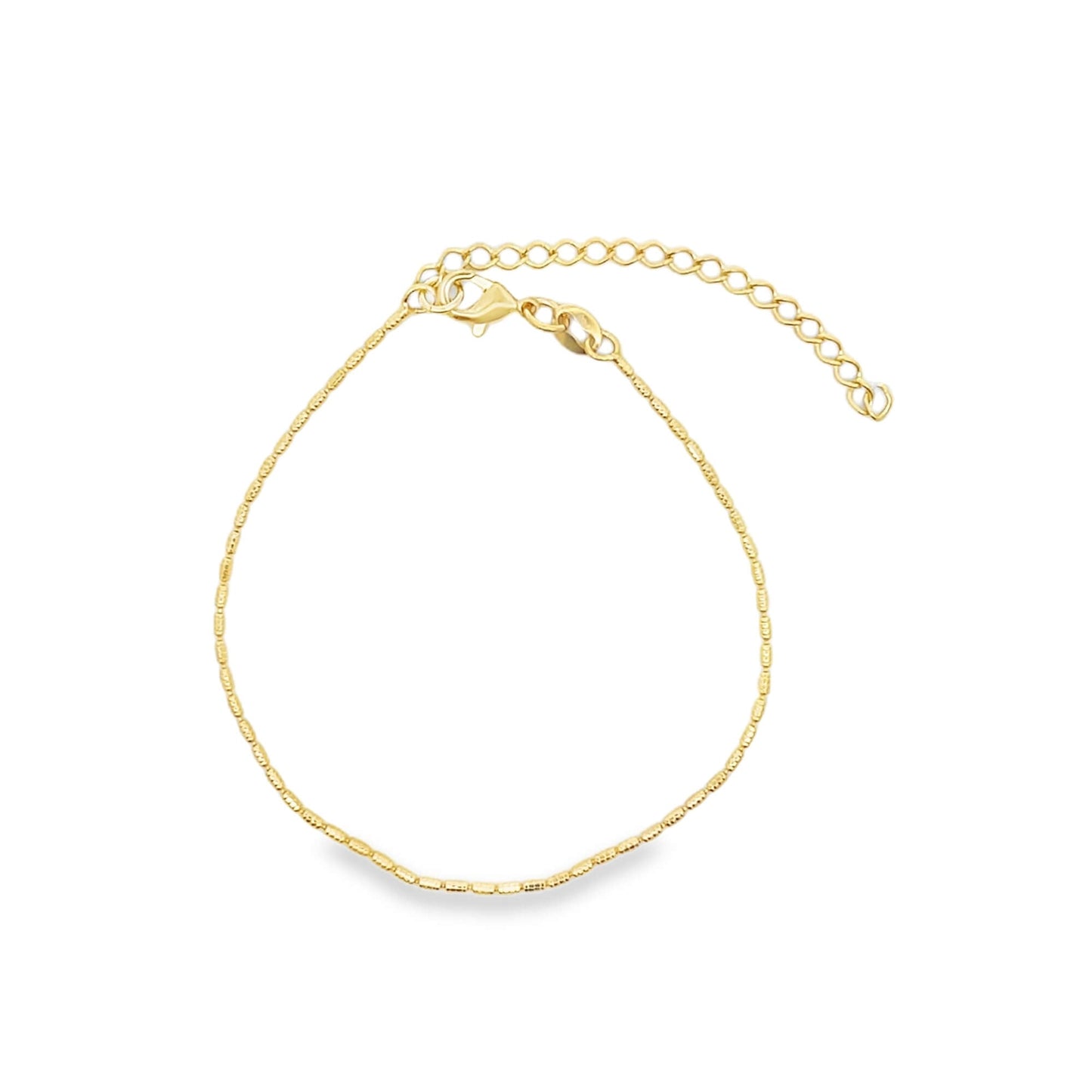 Dainty Textured Rice Chain Necklace (H60A/I53)-1