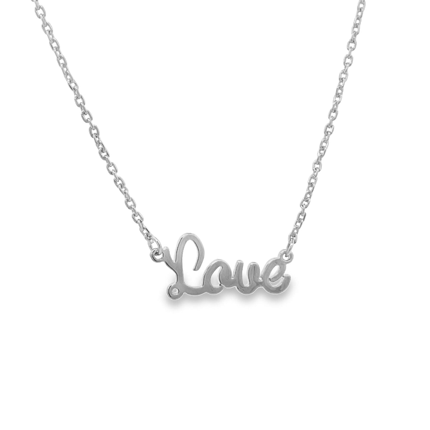 Dainty Rolo Chain "Love" Pendant Necklace-1