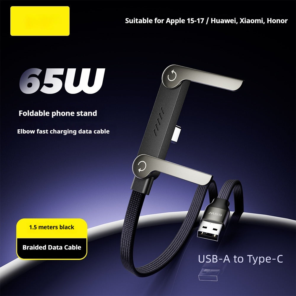 Foldable Fast Charging Data Cable with Bracket