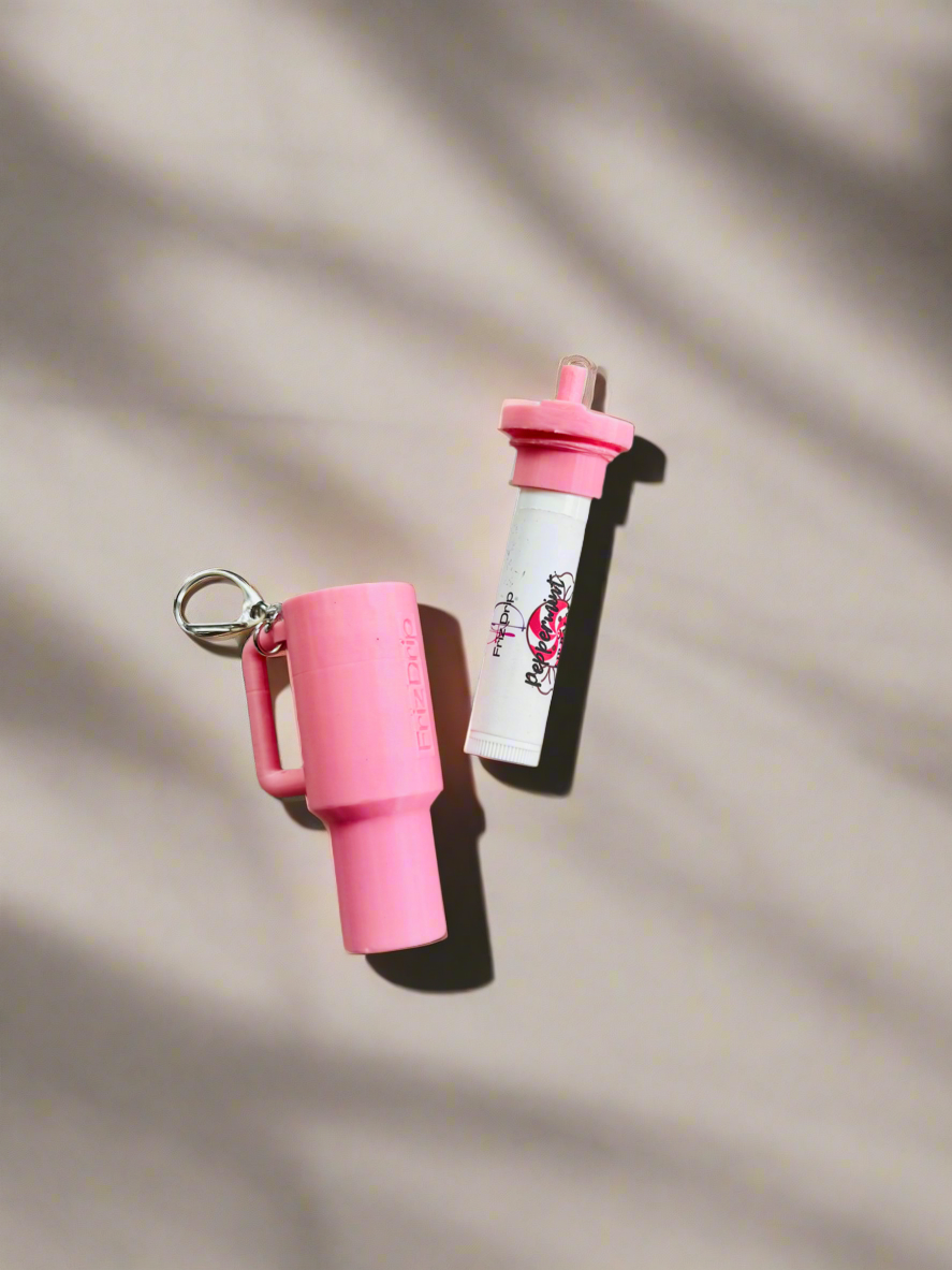 Tumbler Style Lip Balm Holder Keychain