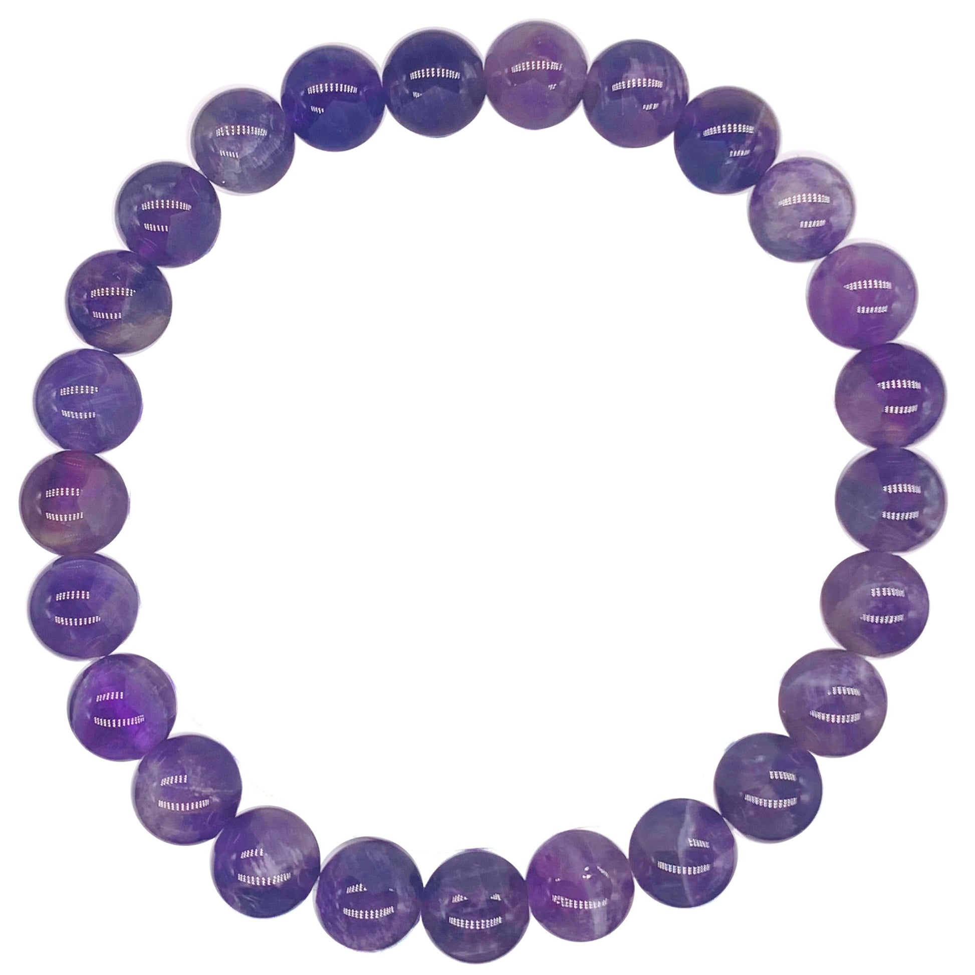 Amethyst Beaded Crystal Bracelet-0