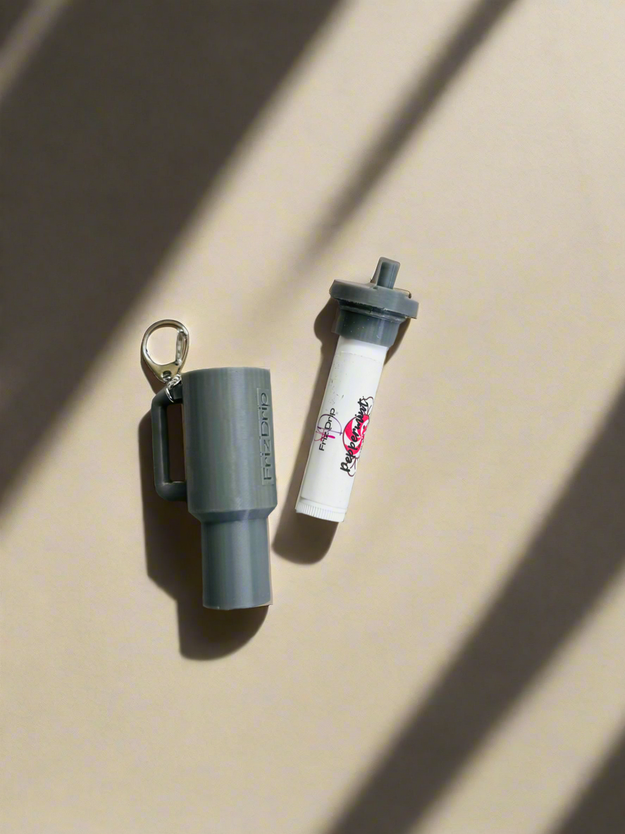 Tumbler Style Lip Balm Holder Keychain