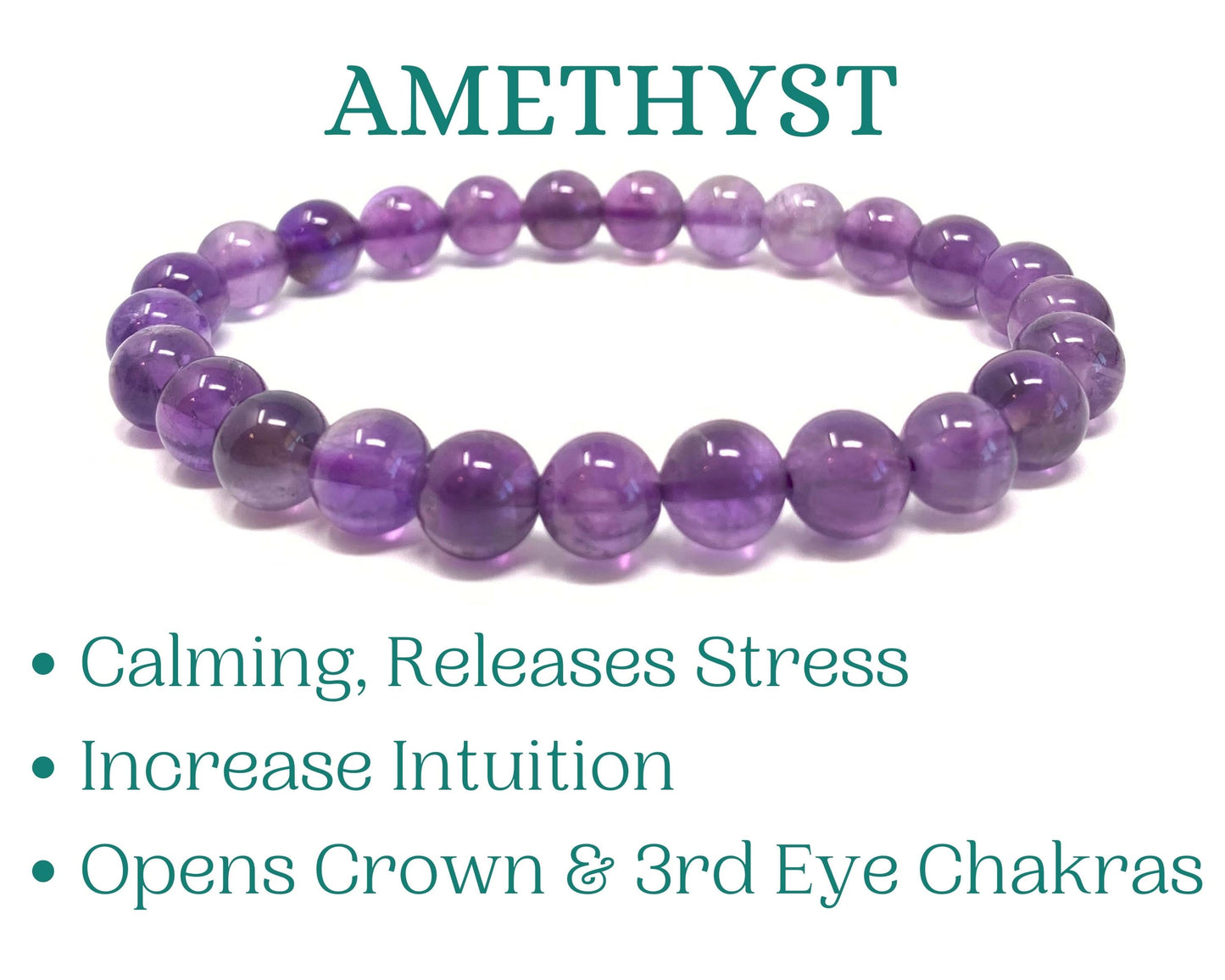 Amethyst Beaded Crystal Bracelet-4