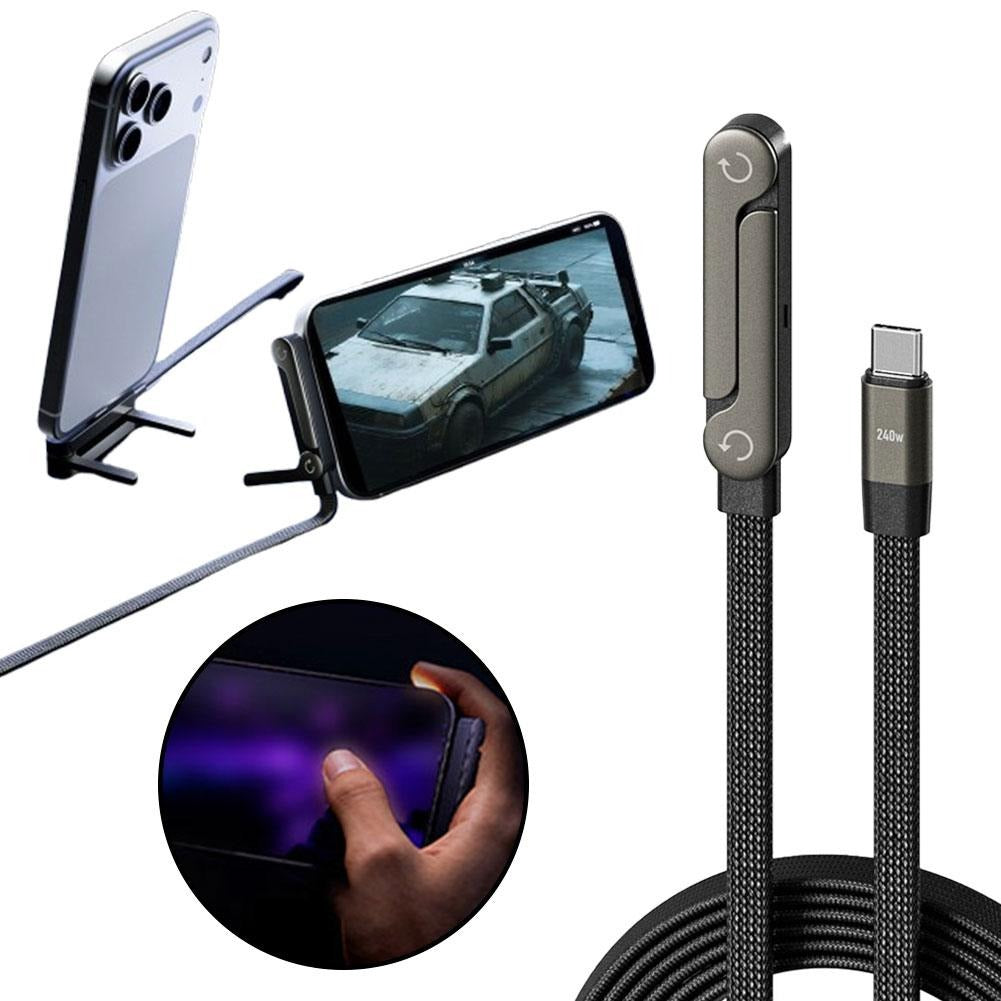 Foldable Fast Charging Data Cable with Bracket