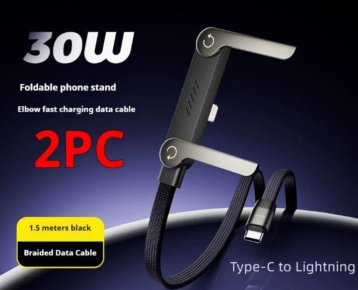 Foldable Fast Charging Data Cable with Bracket