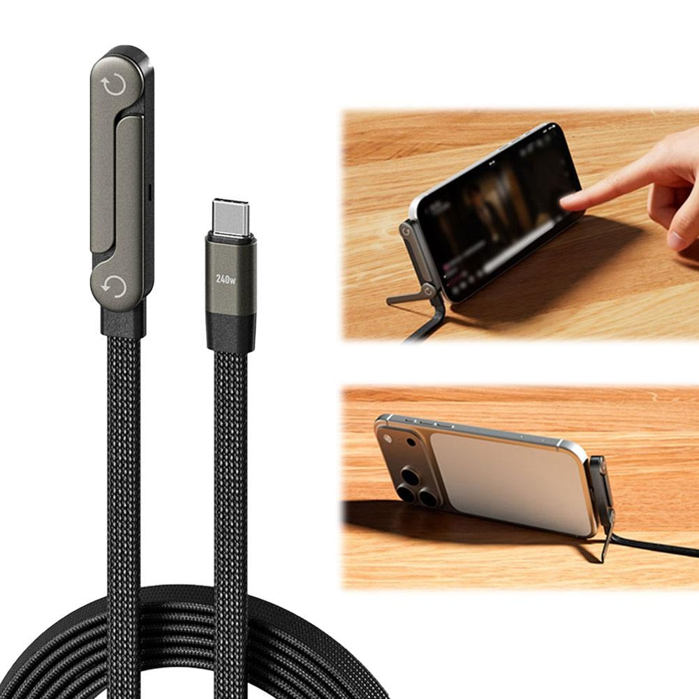 Foldable Fast Charging Data Cable with Bracket