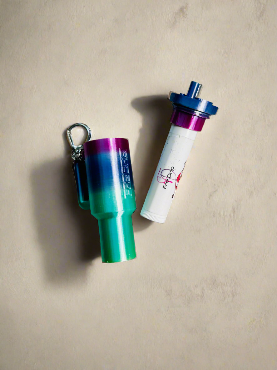 Tumbler Style Lip Balm Holder Keychain