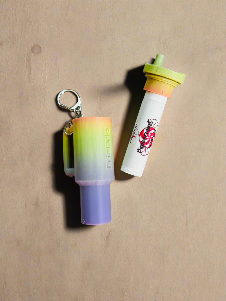 Tumbler Style Lip Balm Holder Keychain