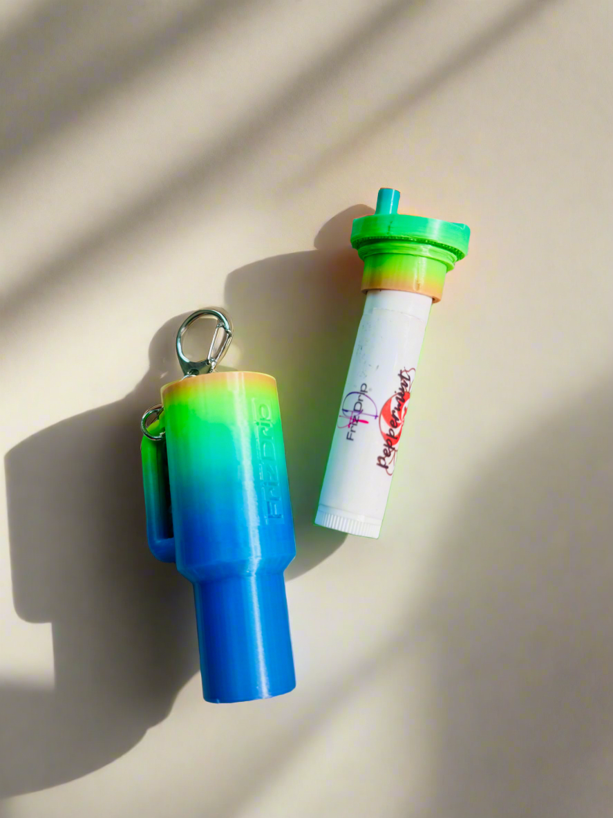 Tumbler Style Lip Balm Holder Keychain