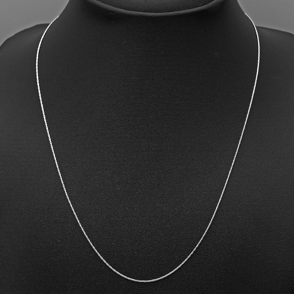 18" Sterling Silver Wheat Chain Necklace for Men & Women Smooth & Shiny DGC1020 C-1001-1