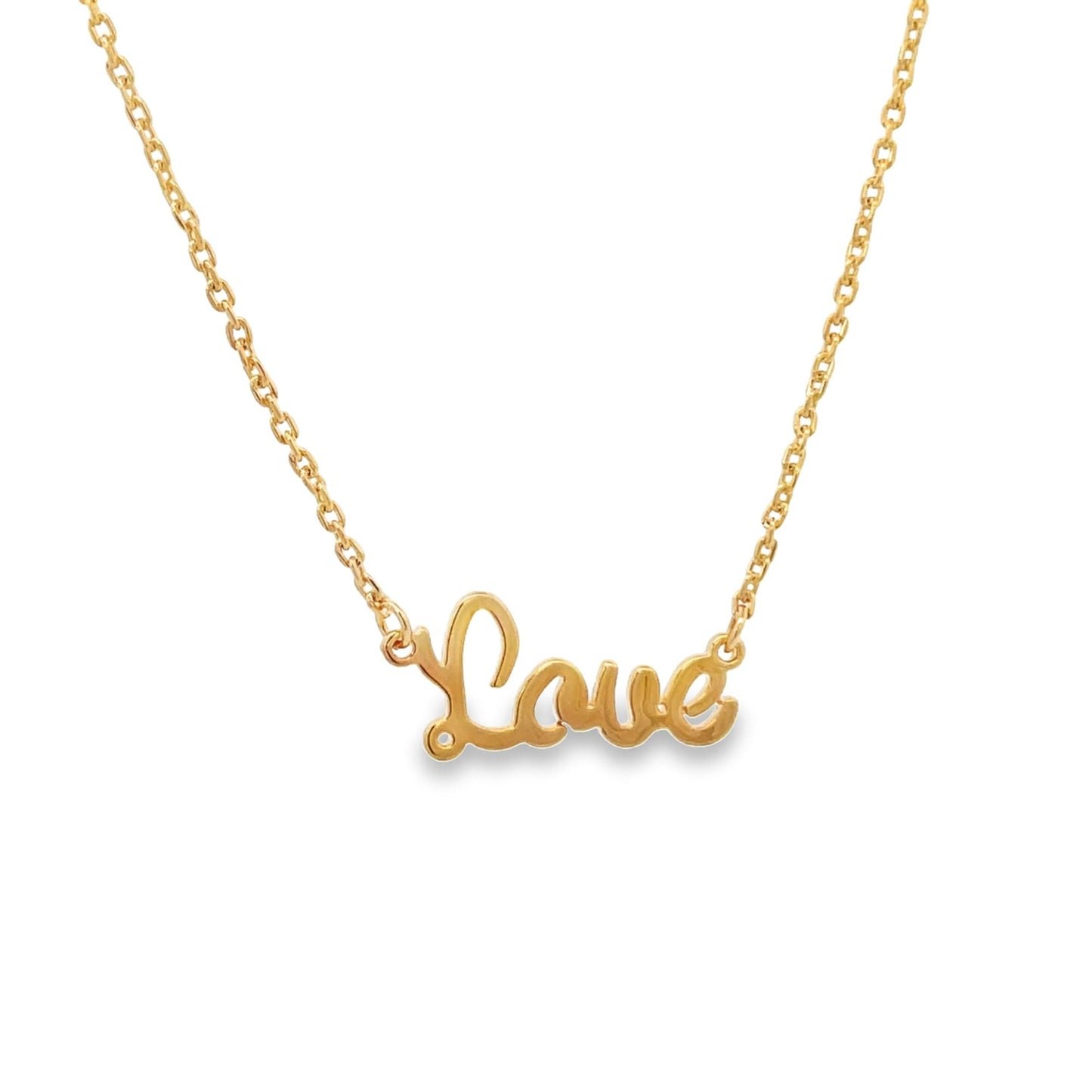 Dainty Rolo Chain "Love" Pendant Necklace-0