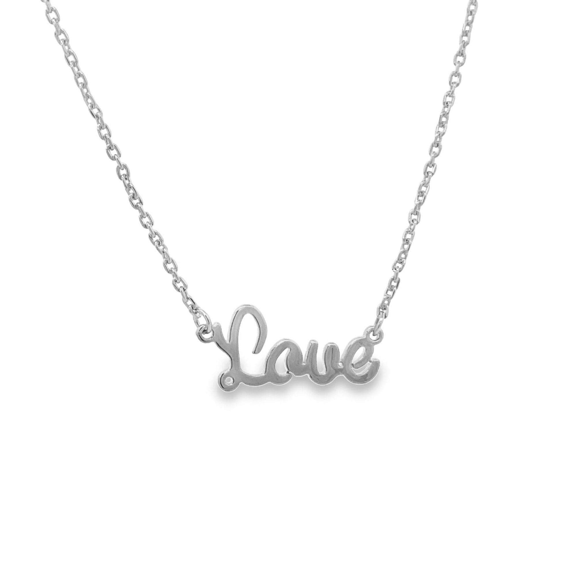 Dainty Rolo Chain "Love" Pendant Necklace-1