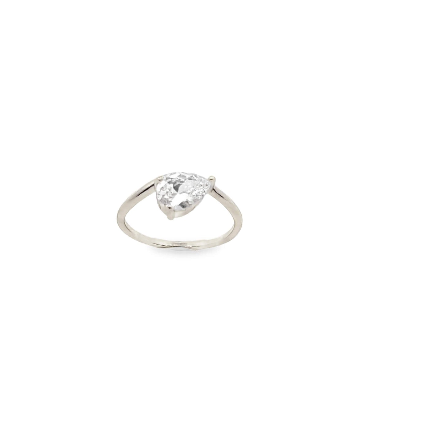 Pear-Cut CZ Solitaire Ring (D133A)