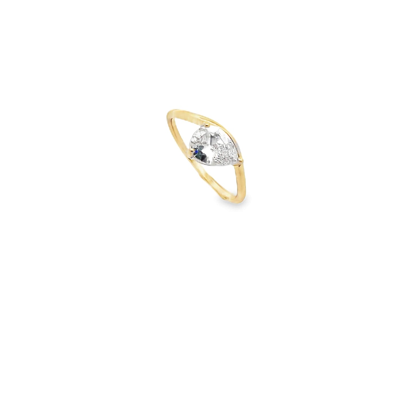 Pear-Cut CZ Solitaire Ring (D133A)