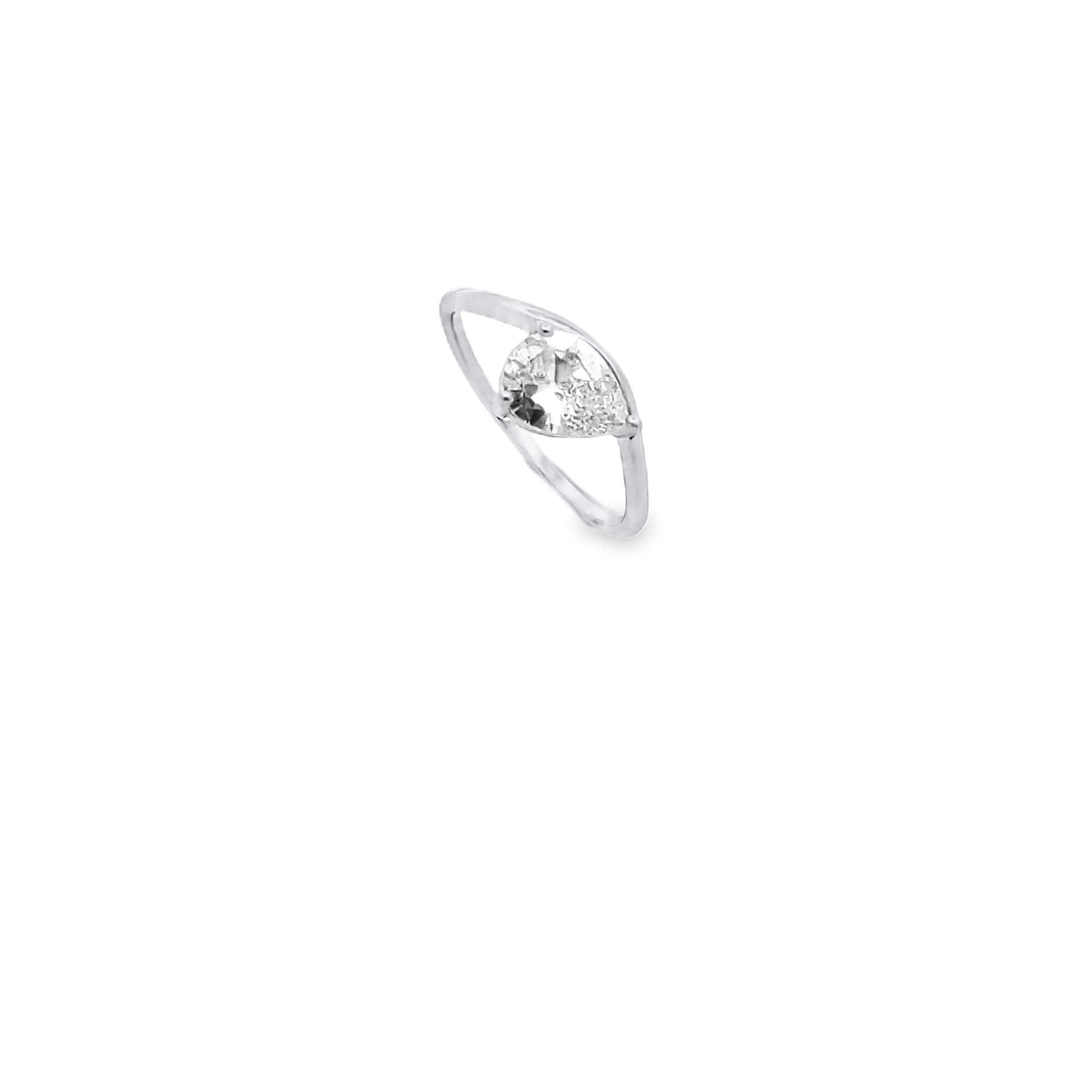 Pear-Cut CZ Solitaire Ring (D133A)