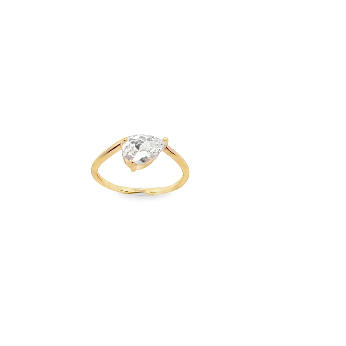 Pear-Cut CZ Solitaire Ring (D133A)