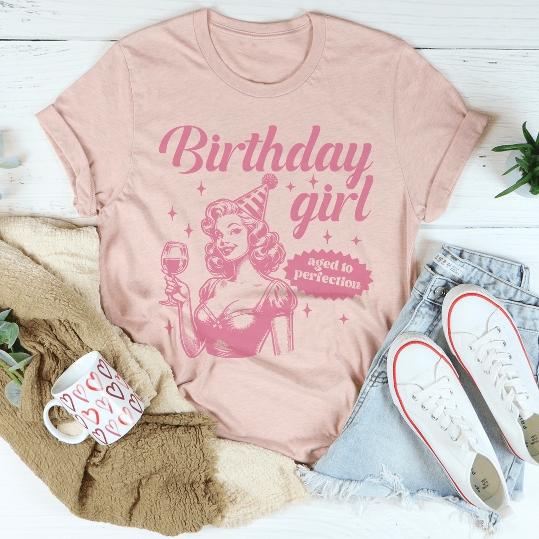 Birthday Girl Aged To Perfection Tee-0