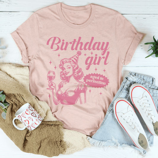 Birthday Girl Aged To Perfection Tee-0