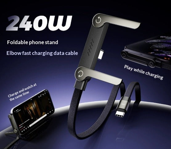 Foldable Fast Charging Data Cable with Bracket