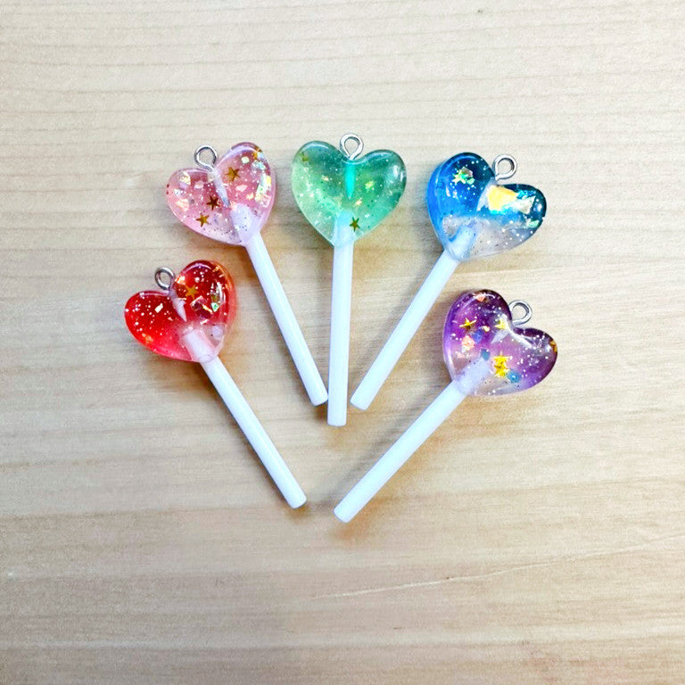 Flake Sparkle Heart Lollipop Charm-1