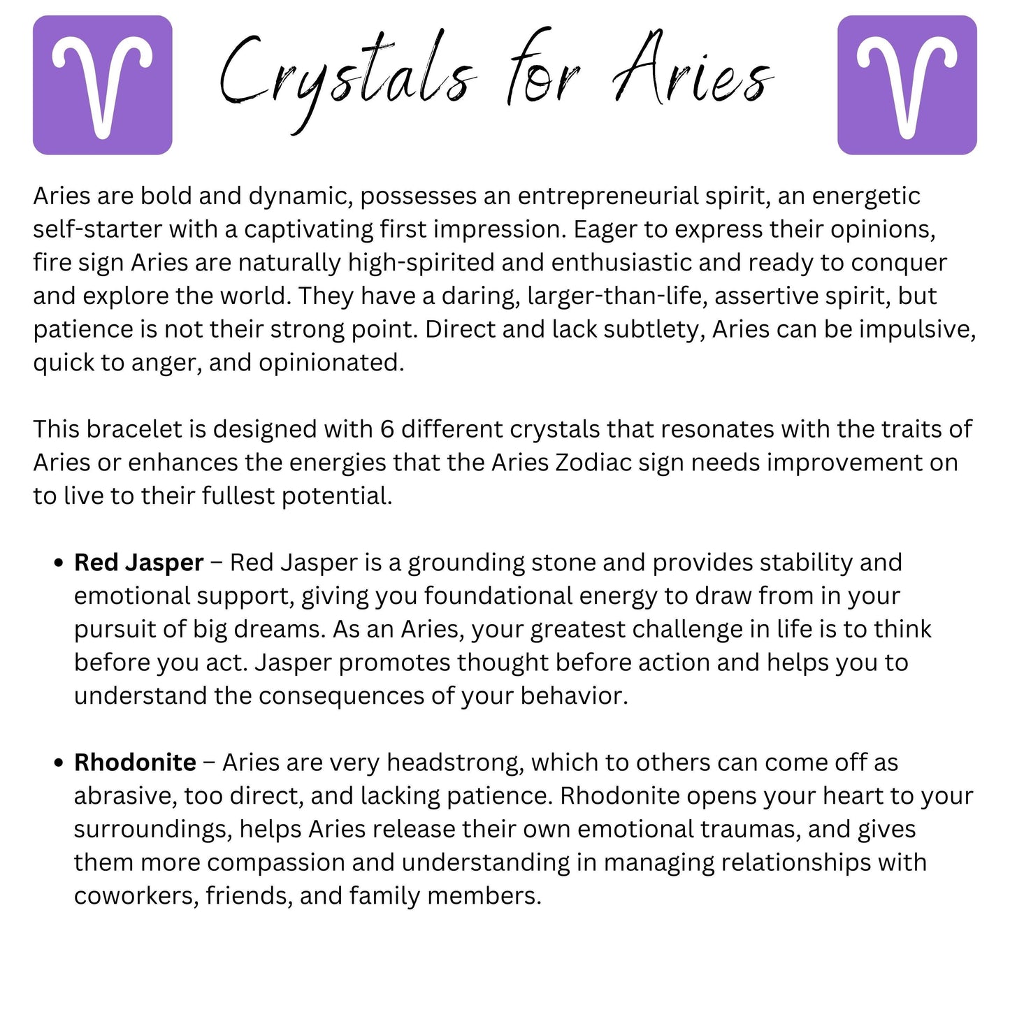 Aries Zodiac Crystal Bracelet-4