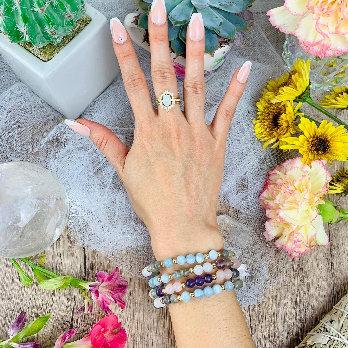 Aquarius Zodiac Crystal Bracelet-2
