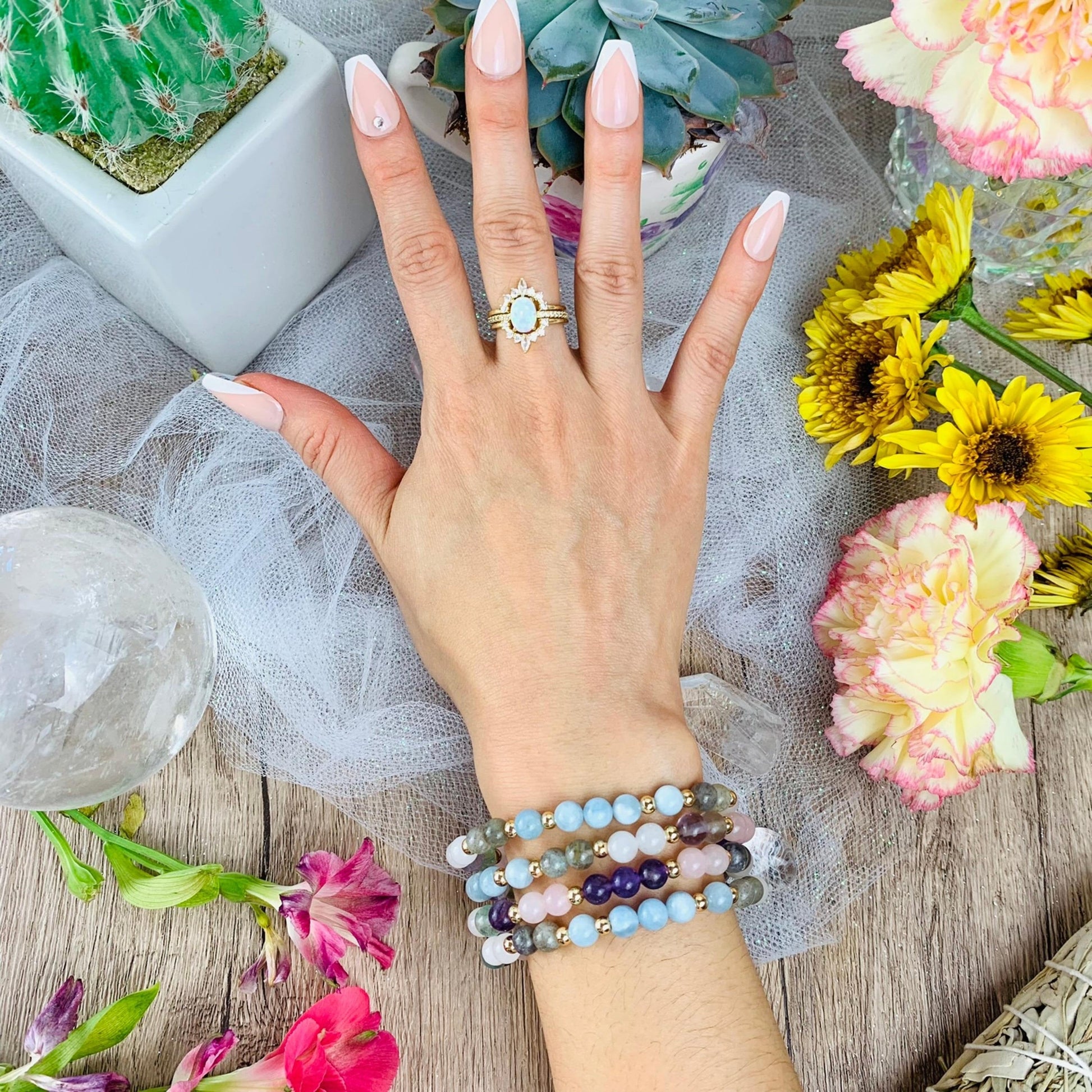 Aquarius Zodiac Crystal Bracelet-2