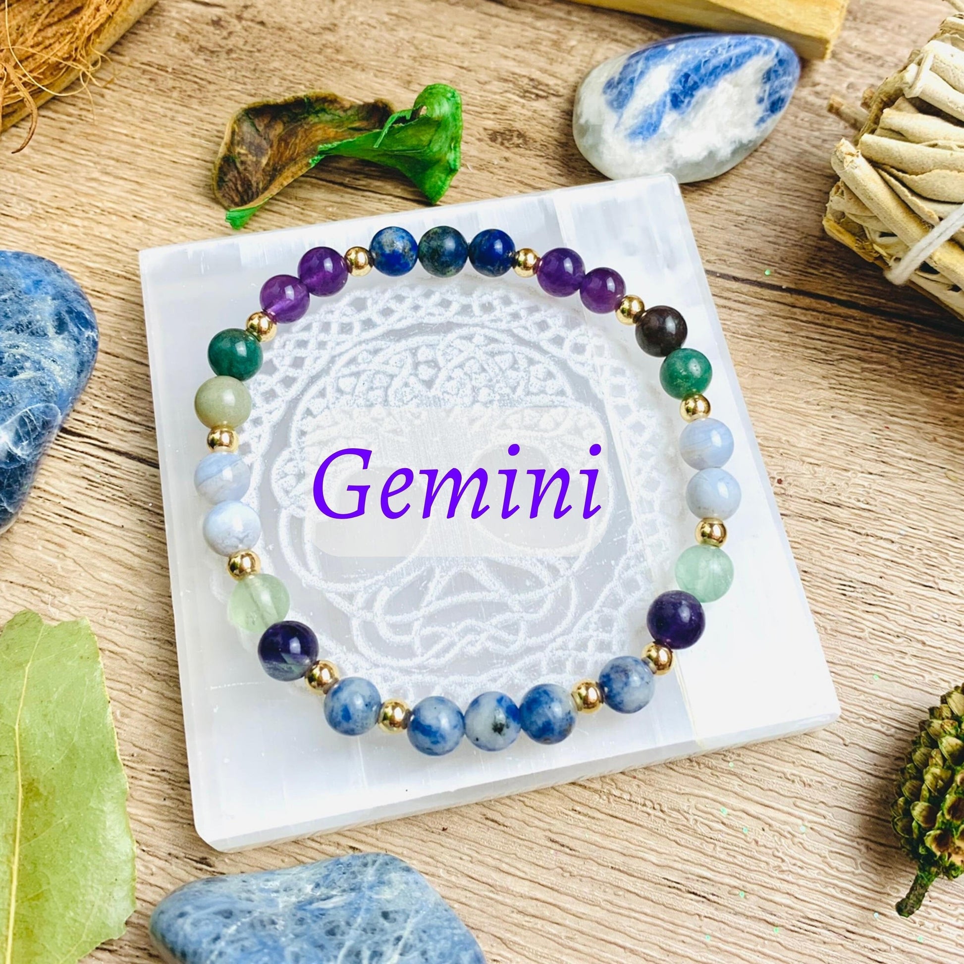 Gemini Zodiac Crystal Bracelet-0