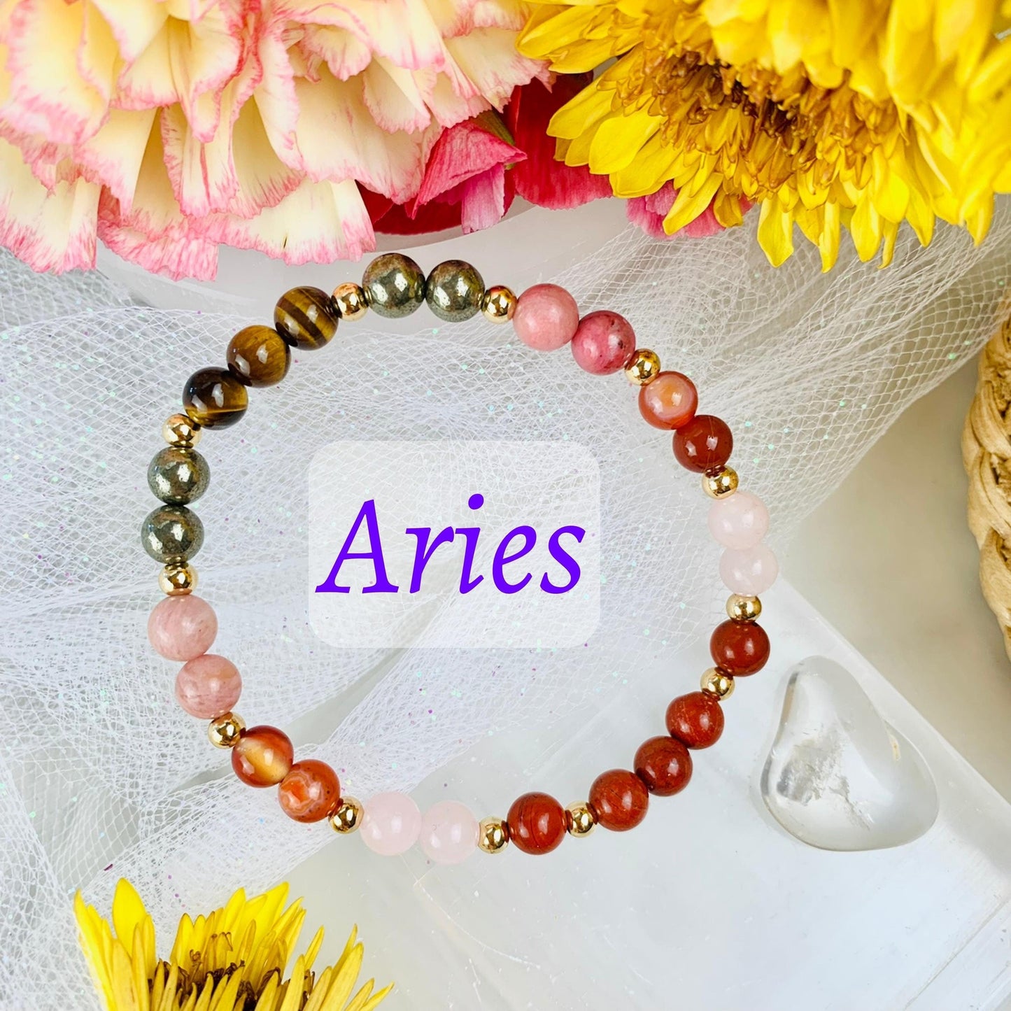 Aries Zodiac Crystal Bracelet-0