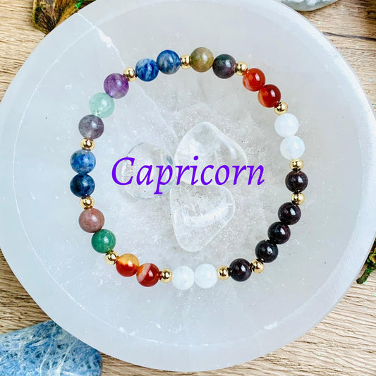 Capricorn Zodiac Crystal Bracelet-0