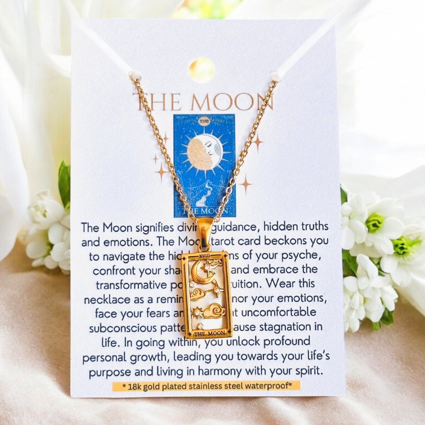 Tarot Card Necklaces - 18K Gold Plated, Waterproof-4